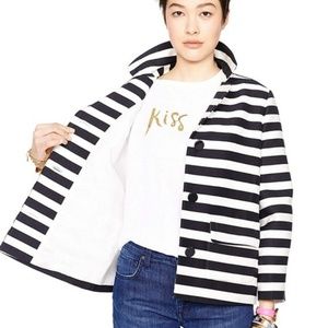 Blazer- Kate Spade Landon NWT black white striped